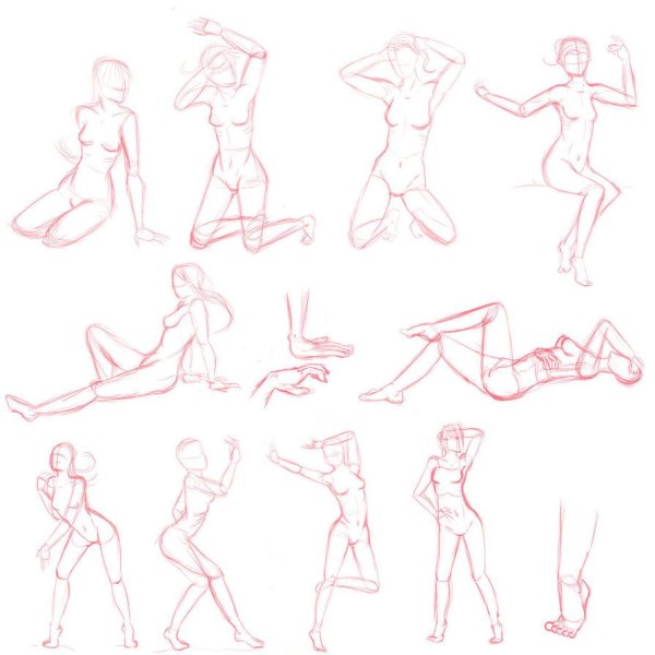 Позы для рисования женские лежа