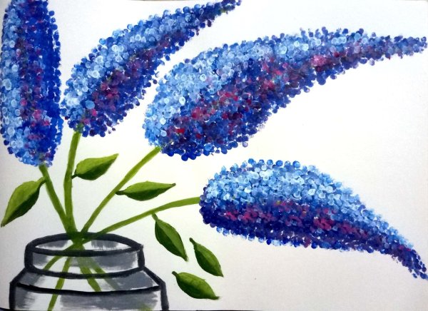 Дерево для рисования ватными палочками