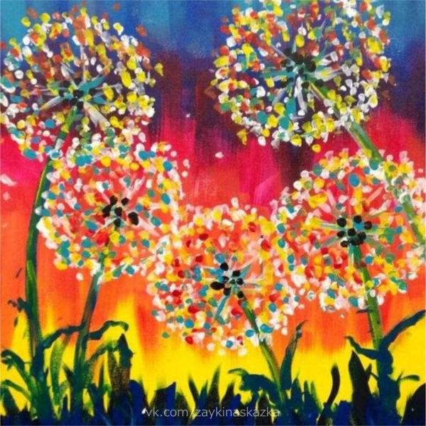 Рисунки с помощью ватных палочек