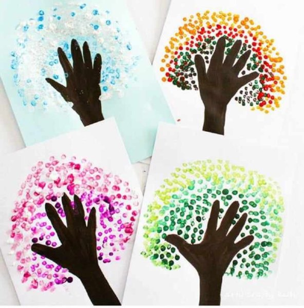 Рисование ватными палочками