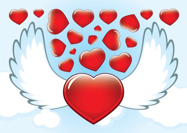 Сердечко с крылышками