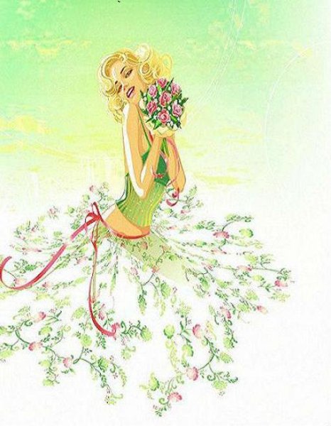 Девушка Весна мультяшная