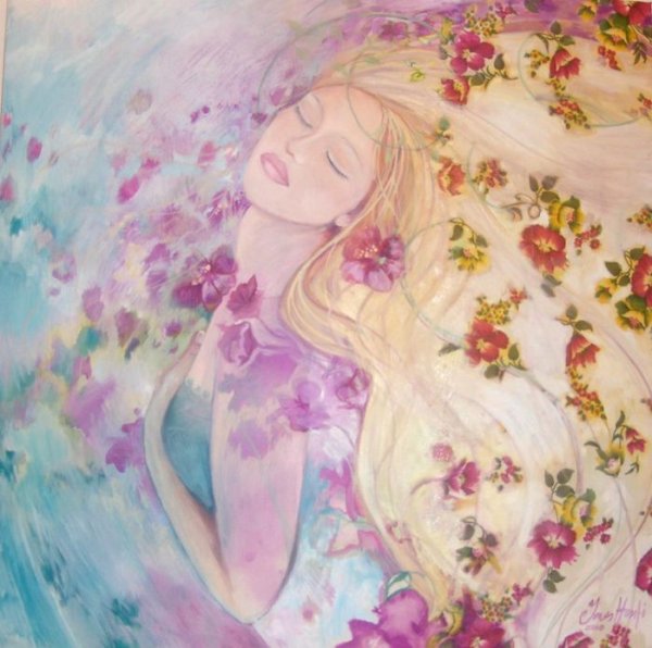 Силуэт девушки весны