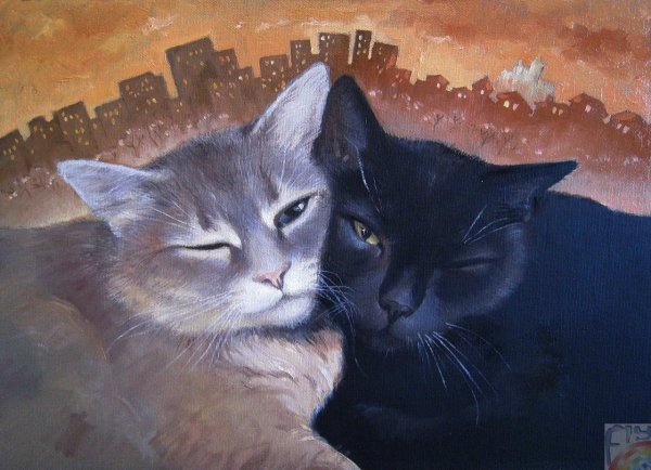 Художник Алан Албегов кошки