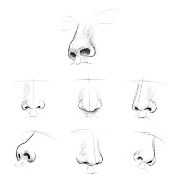 Нарисовать женский нос