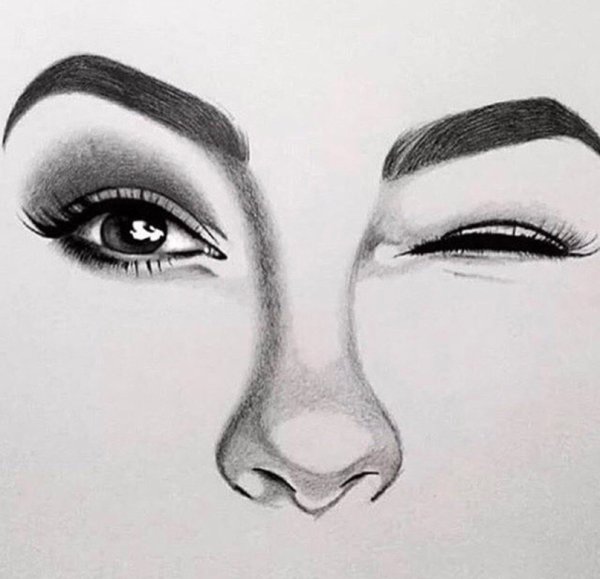 Рисование носа в профиль