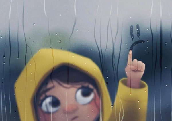 Смайлик на запотевшем стекле