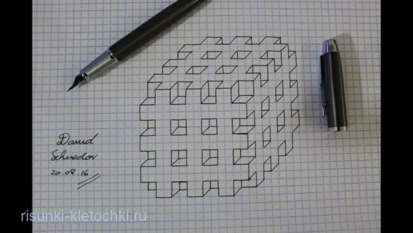 Рисунки по клеточкам в тетради ручкой