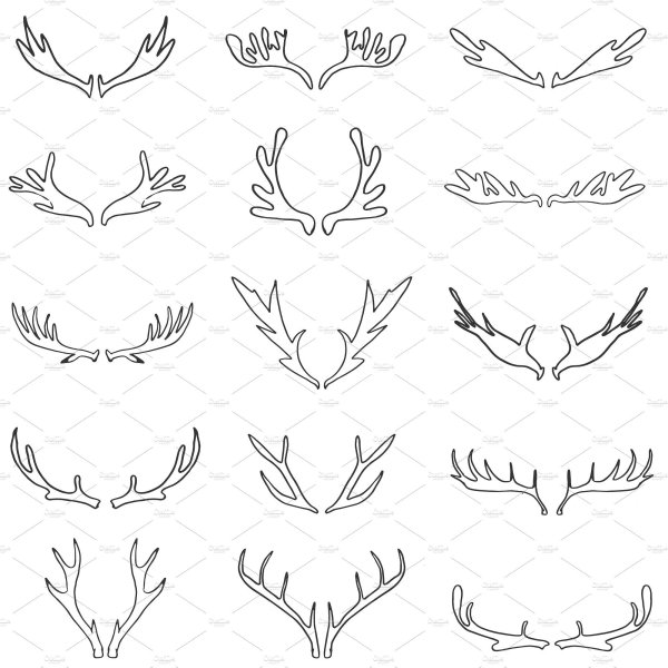 Оленьи рога эскиз