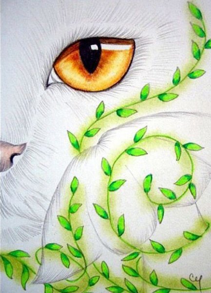 Кошачий глаз рисовать