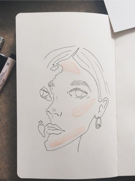 Зарисовки лица для скетчбука легкие