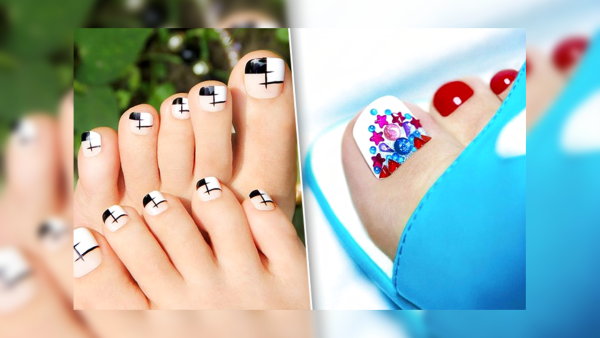 Педикюр с наклейками