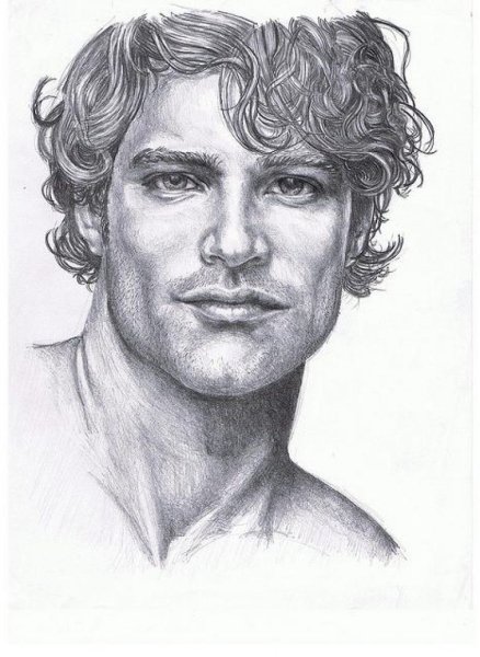 Кудрявые волосы карандашом мужские