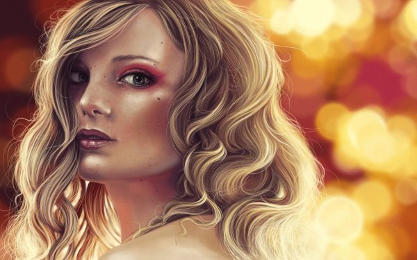 Нарисованные девушки блондинки