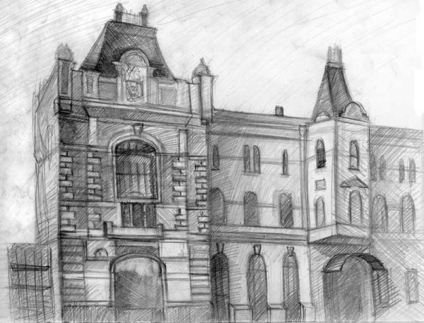 Здания карандашом