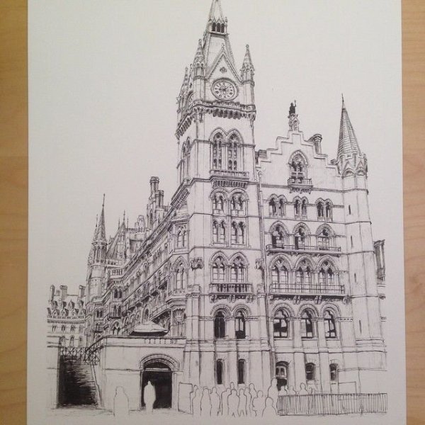 Здание ручкой