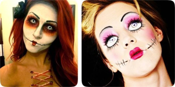 Грим скелета на лице легкий