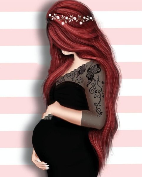 Рисунок беременной девушки