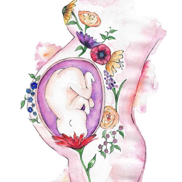 Беременная акварель