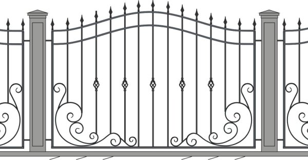 Кованые ограждения с калиткой