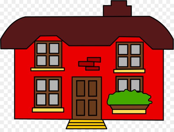 Домик с красной крышей вектор