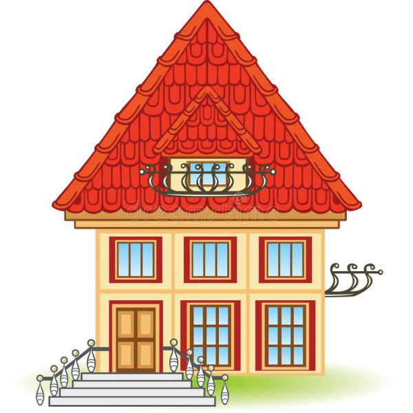 Сказочный домик с красной крышей