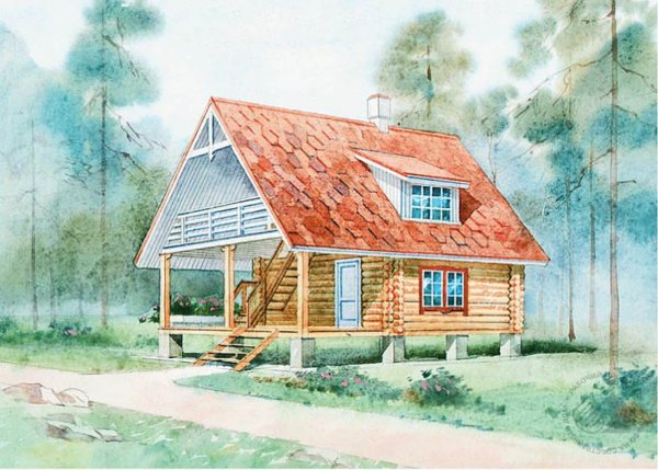 Деревянный дом иллюстрация