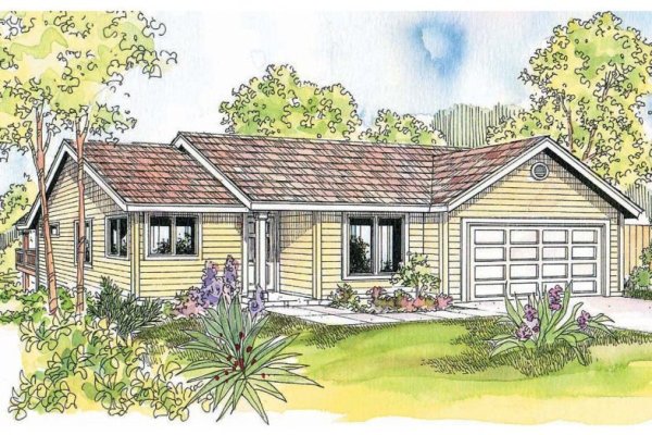 Домик одноэтажный нарисованный