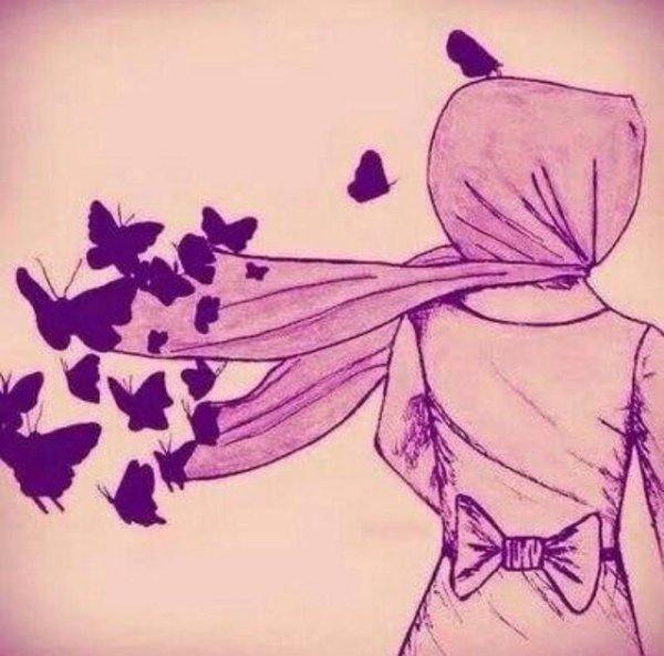 Нарисованная девушка без лица