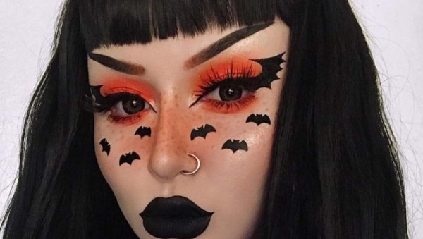 Страшные рисунки на Хэллоуин на лице