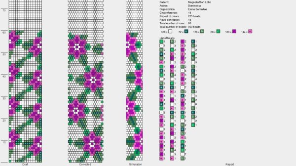 Браслет жгут из бисера мозаичным плетением схемы