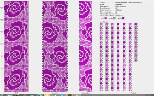 Схемы бисерных жгутов с розами