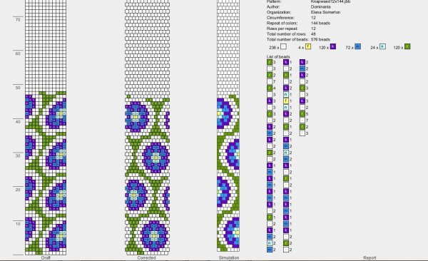 Жгут из бисера крючком схемы на 12 бисерин