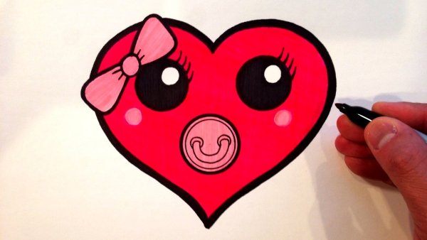 Сердечко карандашом