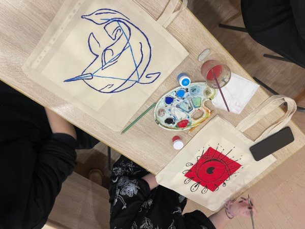 Шоппер с ручной вышивкой