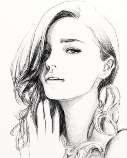 Рисунок девочки карандашом