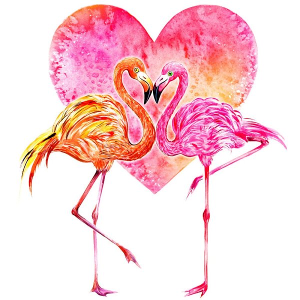 Картина розовый Фламинго живопись