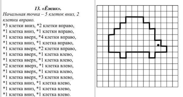 Графический диктант для дошкольников 6-7 лет