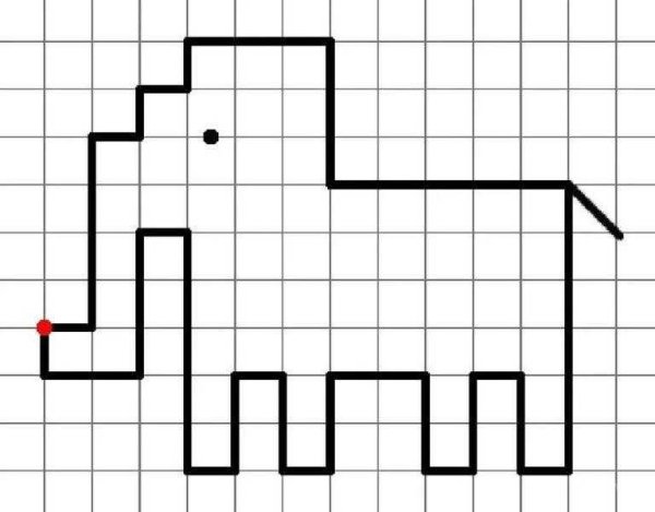 Диктант по клеточкам для дошкольников 6-7 лет