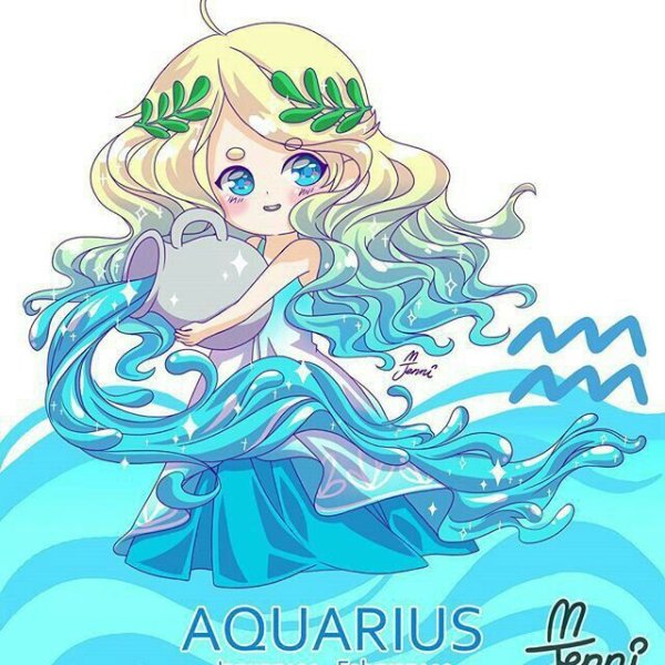 Чиби знаки зодиака Водолей