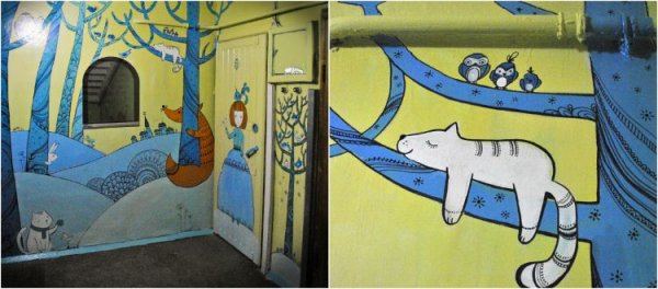 Рисование на стенах в подъезде