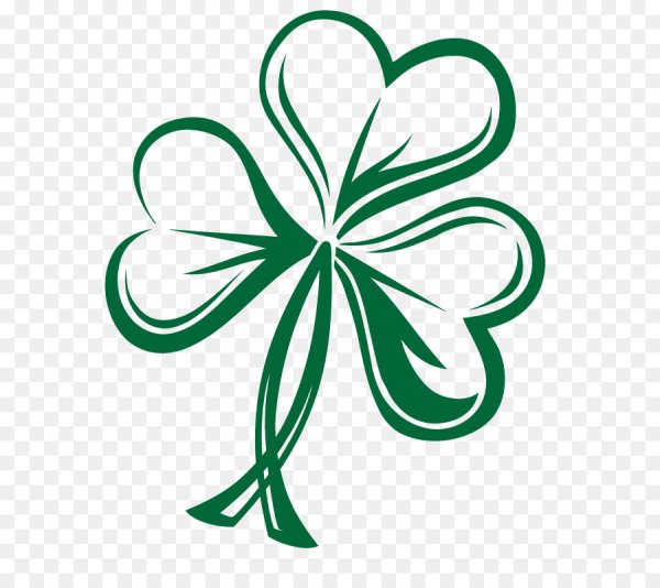 Клевер четырехлистный акварель