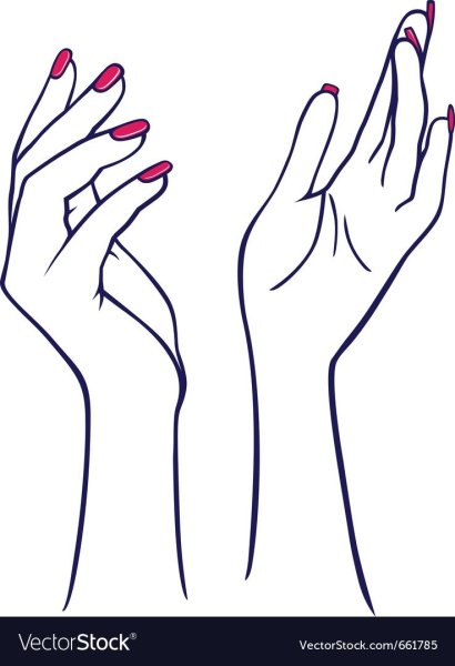 Силуэт женской руки с маникюром