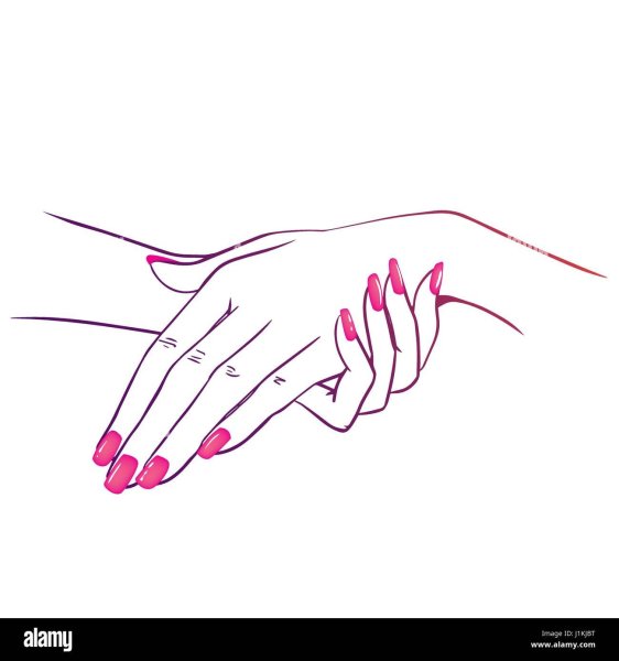 Силуэт женской руки с маникюром
