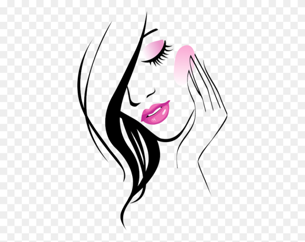 Силуэт женского лица на прозрачном фоне