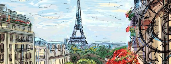 Париж мультяшный