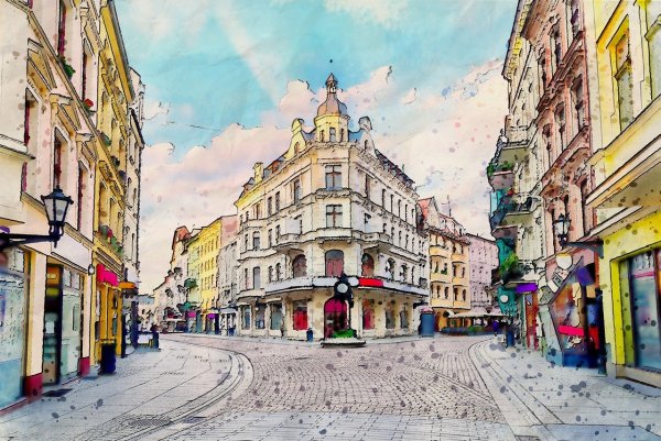 Иллюстрация улицы города