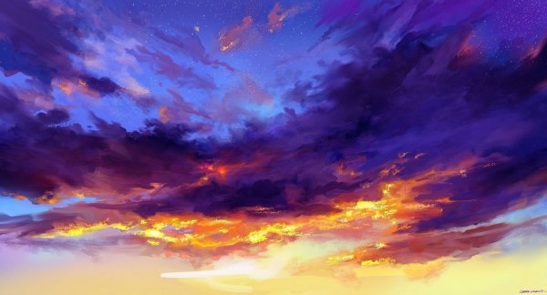 Красивое небо аниме