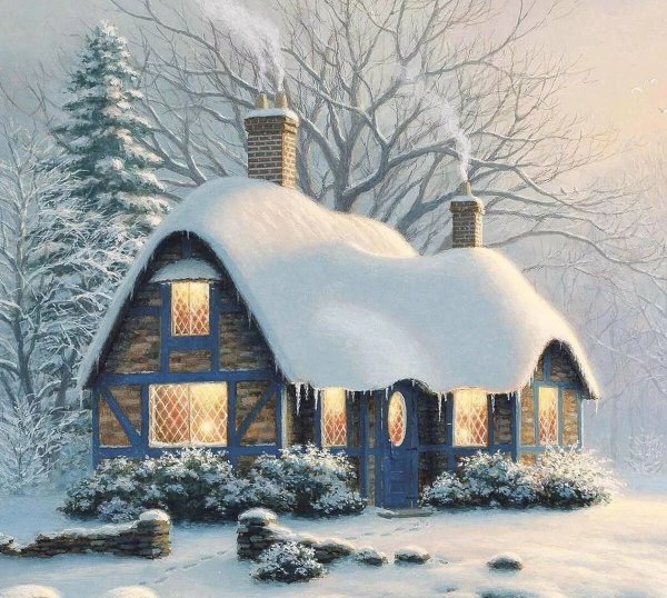 Сказочный дом зимой