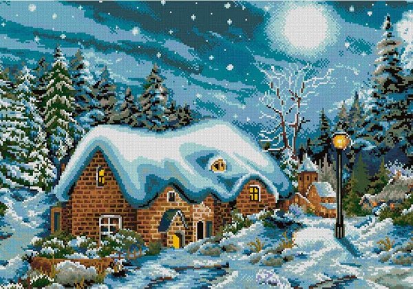 Новогодний домик на прозрачном фоне